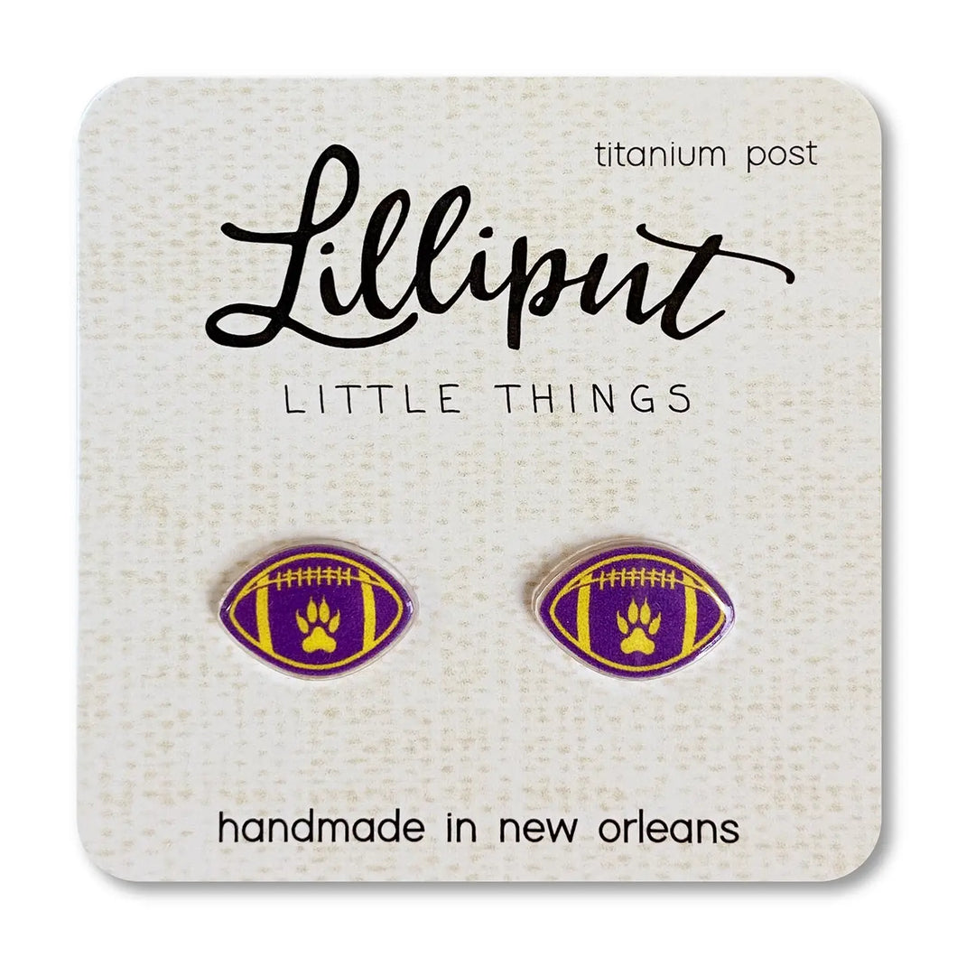 LILLIPUT EARRINGS - TIGER PAW FOOTBALLS