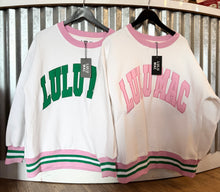 Load image into Gallery viewer, • LULU MAC PINK AND GREEN SWEATSHIRT - GREEN STITCH
