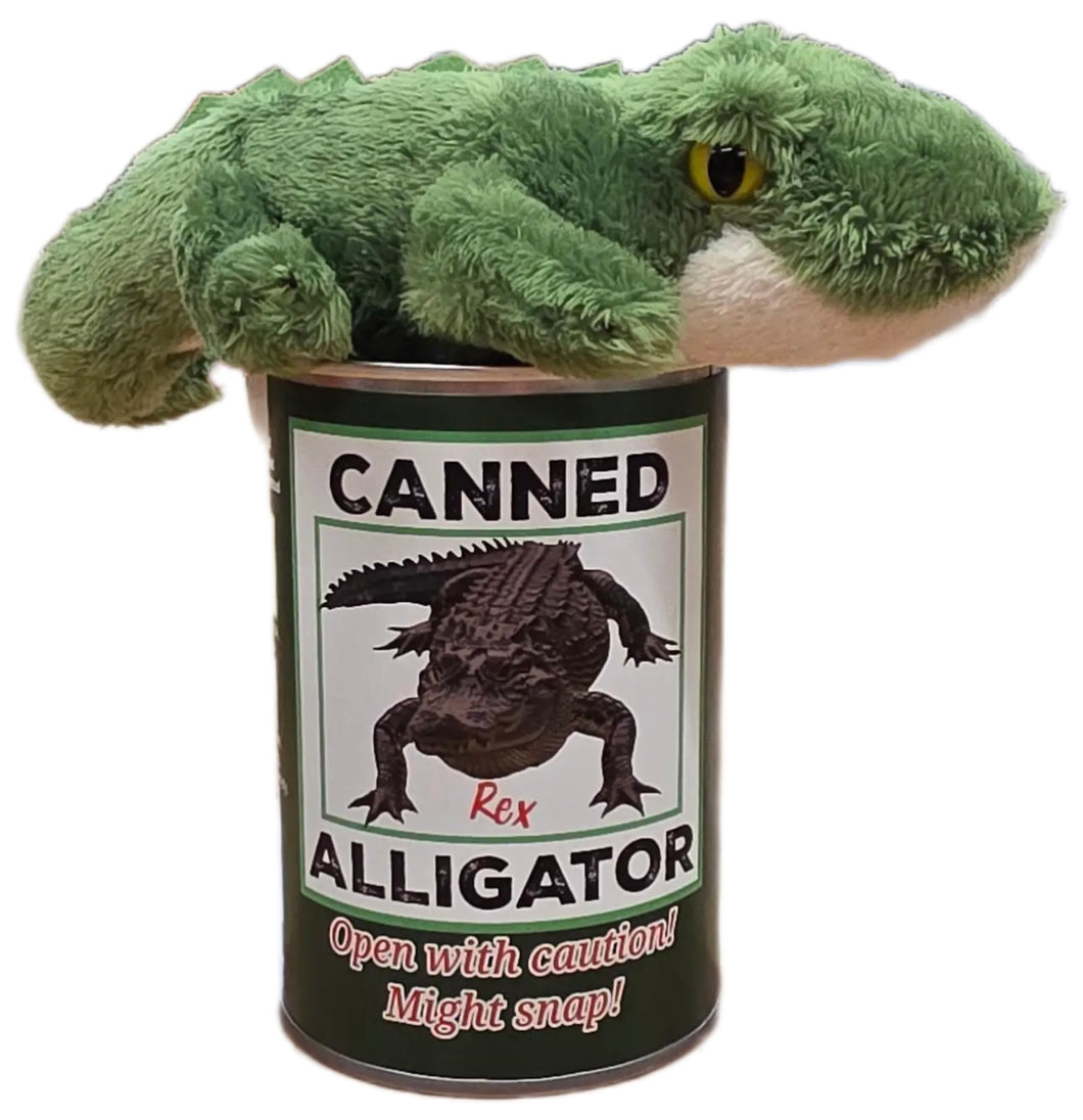 CANNED STUFFY - ALLIGATOR