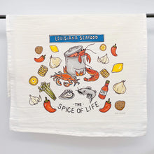 Load image into Gallery viewer, • HOME MALONE TEA TOWEL - LOUISIANA SEAFOOD
