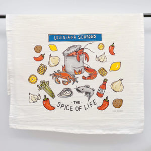 • HOME MALONE TEA TOWEL - LOUISIANA SEAFOOD