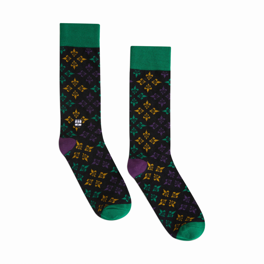 BONFOLK SOCKS - MARDI GRAS FLEUR DE LIS