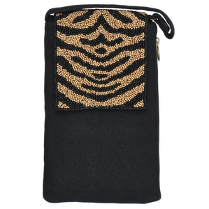 BEADED BAG - TIGER PRINT FLAP