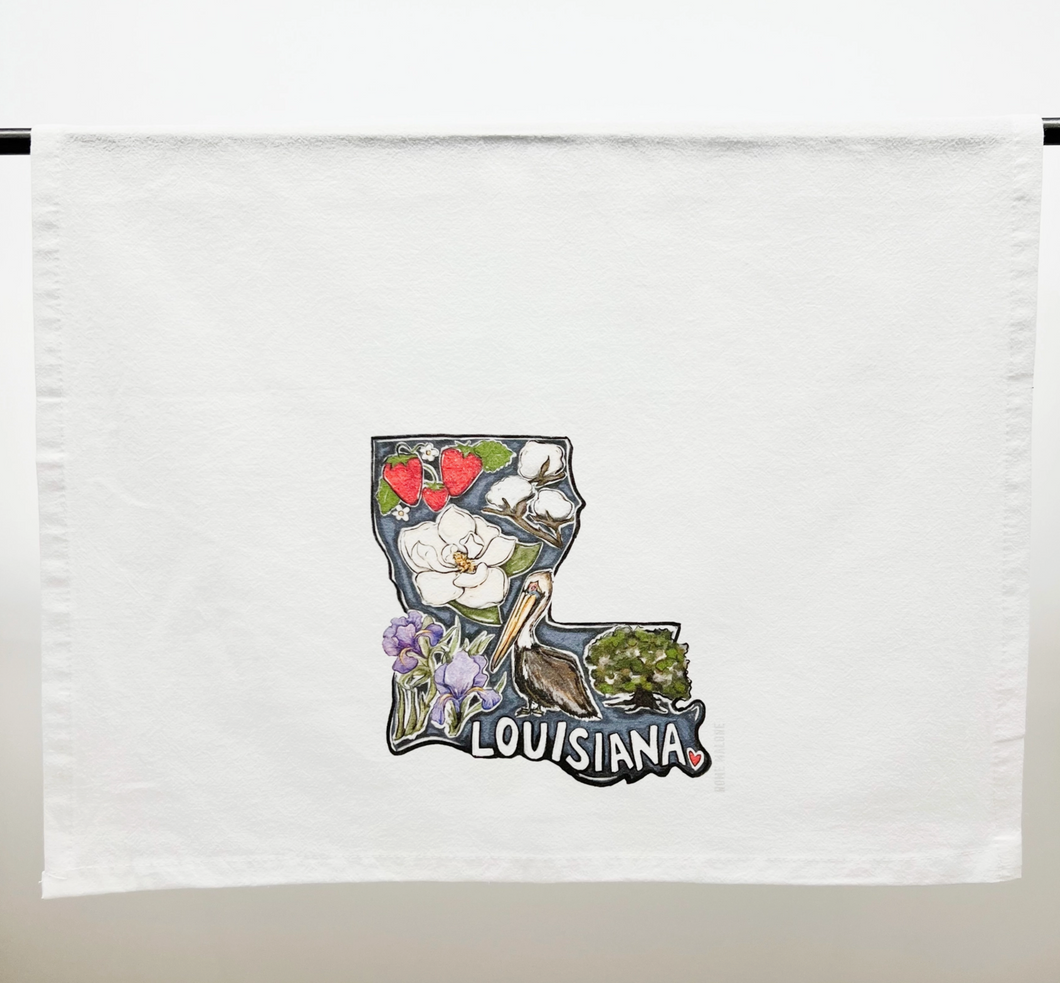 • HOME MALONE TEA TOWEL - LOUISIANA FAVORITES