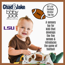 Load image into Gallery viewer, • SENSORY SQUARE BABY TOY - LICENSED LSU FOOTBALL
