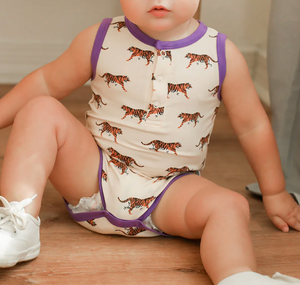 • SOUTHERN SLUMBER HENLEY ONESIE - TIGERS
