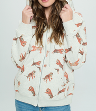 Load image into Gallery viewer, • TIGER ALL OVER PRINT ZIP UP HOODIE
