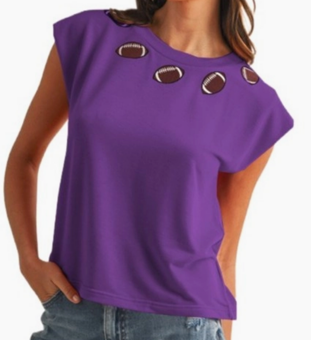 • FOOTBALL COLLAR PATCH TOP