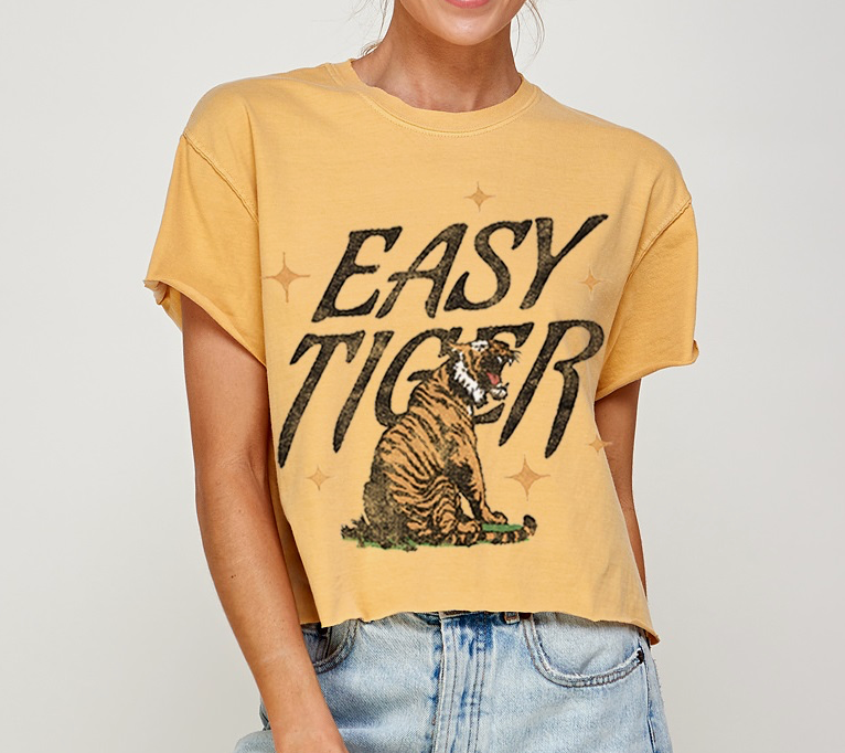 • EASY TIGER CROP TEE IN GOLD