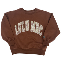 Load image into Gallery viewer, • LULU MAC SWEATSHIRT IN BROWN WITH CAMO STITCH
