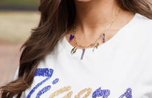 Load image into Gallery viewer, • LICENSED LSU CHARM NECKLACE
