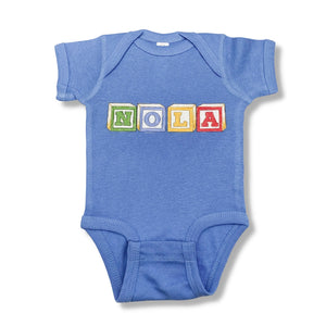 NOLA BLOCKS ONESIE - BLUE