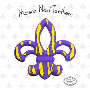 • MAISON NOLA TEETHER - TIGER STRIPE FLEUR DE LIS