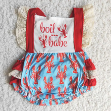 Load image into Gallery viewer, • INFANT CRAWFISH BOIL BABE LACE ROMPER

